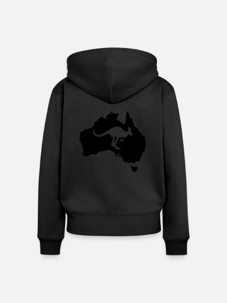 Australien - Frauen Premium Bio Zip Hoodie - Schwarz