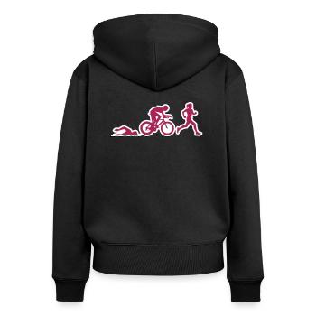 TRIATHLON Personnages dame - Sweat à capuche zippé Premium bio Femme - noir - Dos - Julia (174cm)
