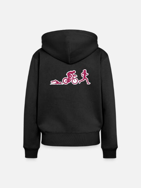 TRIATHLON Personnages dame - Sweat à capuche zippé Premium bio Femme - noir