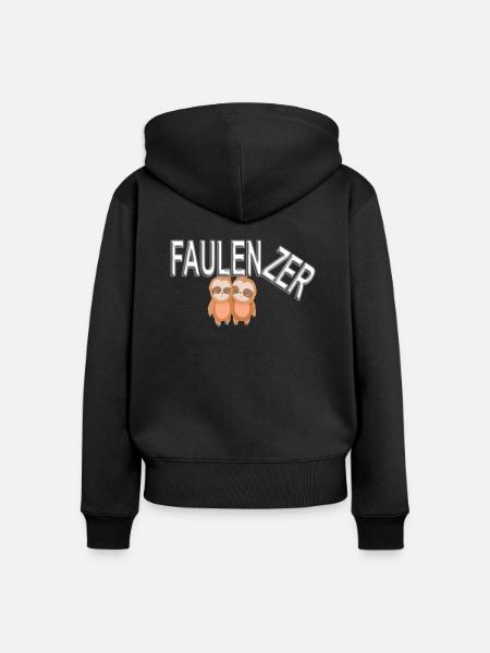 Faulenzer - Faultier - Frauen Premium Bio Zip Hoodie - Schwarz