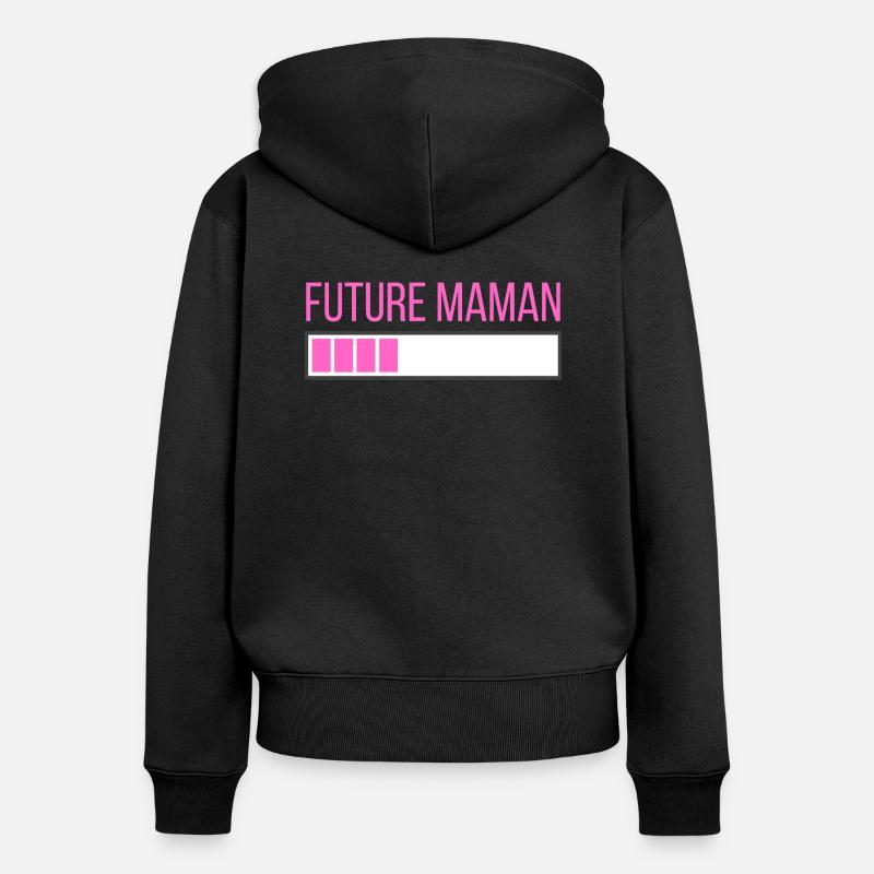 Future Maman - Sweat à capuche zippé Premium bio Femme - noir