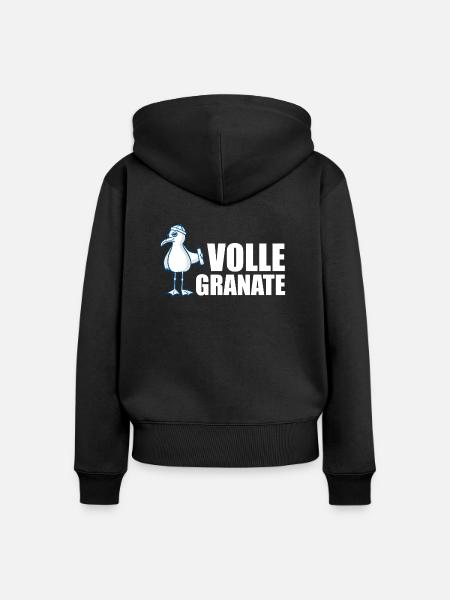 Coole Möwe = volle Granate - Frauen Premium Bio Zip Hoodie - Schwarz
