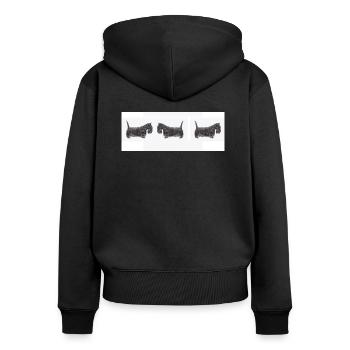 Schottischer Terrier Auto - Frauen Premium Bio Zip Hoodie - Schwarz - Hinten - Julia (174cm)