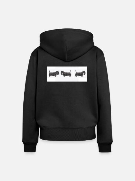 Schottischer Terrier Auto - Frauen Premium Bio Zip Hoodie - Schwarz