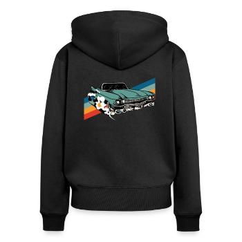 Voiture classique-voiture ancienne - Sweat à capuche zippé Premium bio Femme - noir - Dos - Julia (174cm)