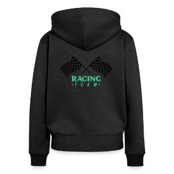 Équipe Racing Flag - Sweat à capuche zippé Premium bio Femme - noir - Dos - Julia (174cm)