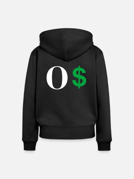 Buchstabe o Dollar - Frauen Premium Bio Zip Hoodie - Schwarz