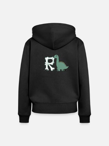 Buchstabe R - Frauen Premium Bio Zip Hoodie - Schwarz