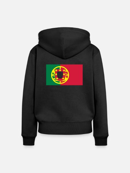 portugiesische Fahne - Frauen Premium Bio Zip Hoodie - Schwarz