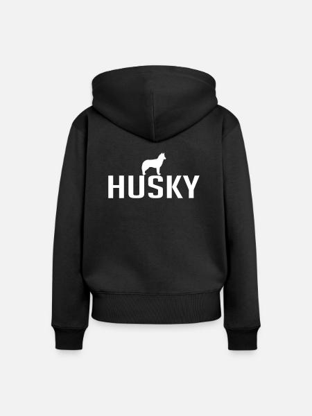 HUSKY Hunderasse - Frauen Premium Bio Zip Hoodie - Schwarz