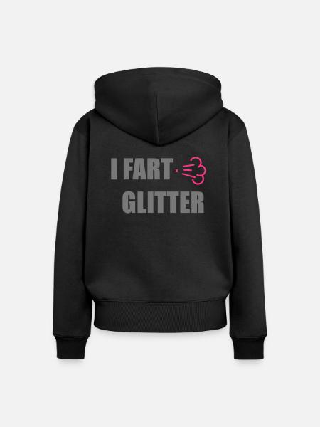 Ich furz Glitzer - Frauen Premium Bio Zip Hoodie - Schwarz