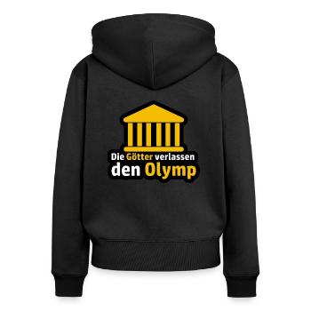 The gods leave the Olympus Abitur saying - Women's Premium Organic Zip Hoodie - black - Back - Julia (174cm)