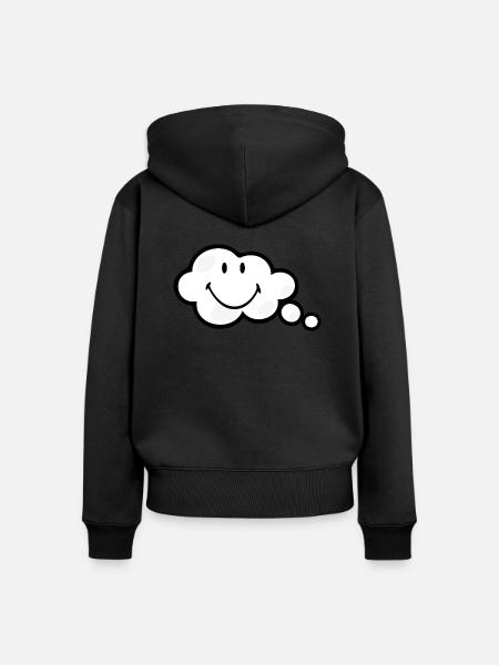 Smiley Think Bubble - Frauen Premium Bio Zip Hoodie - Schwarz