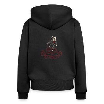 Devil dance on the fire - Women's Premium Organic Zip Hoodie - black - Back - Julia (174cm)