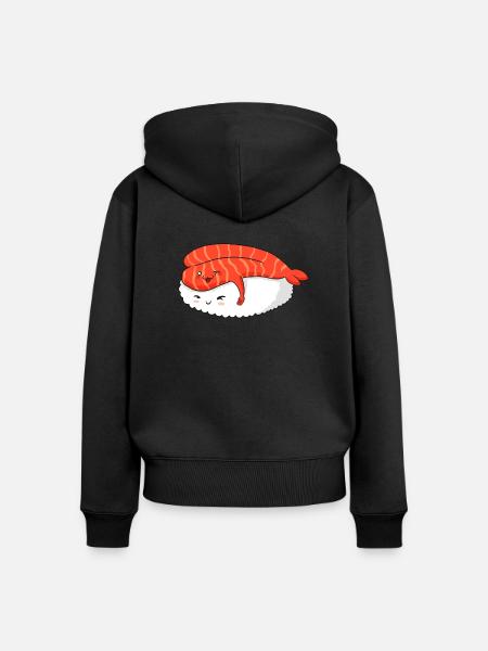 Sushi-Liebe - Frauen Premium Bio Zip Hoodie - Schwarz