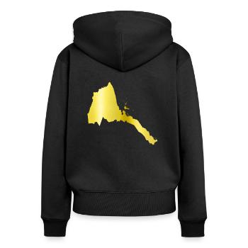 eritrea hall gold - Women's Premium Organic Zip Hoodie - black - Back - Julia (174cm)