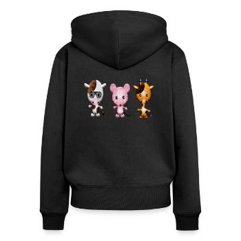 Photo enfant enfants - Sweat à capuche zippé Premium bio Femme - noir - Dos - Julia (174cm)