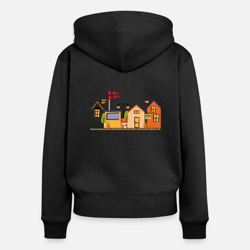 Denmark - Sweat à capuche zippé Premium bio Femme - noir