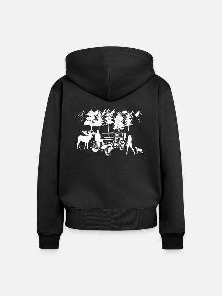 Auto - Frauen Premium Bio Zip Hoodie - Schwarz