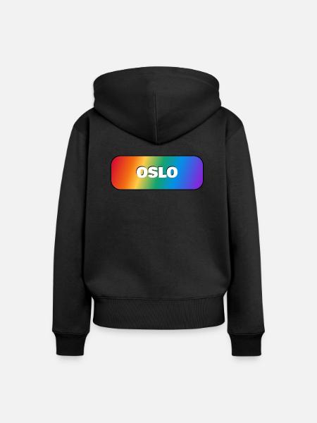 OSLO PRIDE REGENBOGEN - Frauen Premium Bio Zip Hoodie - Schwarz