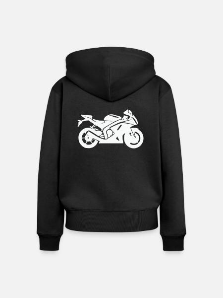 motorrad - Frauen Premium Bio Zip Hoodie - Schwarz