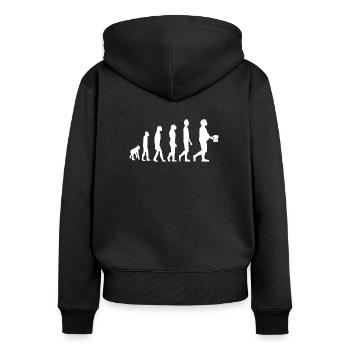 Bière Evolution Bierbauch - Sweat à capuche zippé Premium bio Femme - noir - Dos - Julia (174cm)