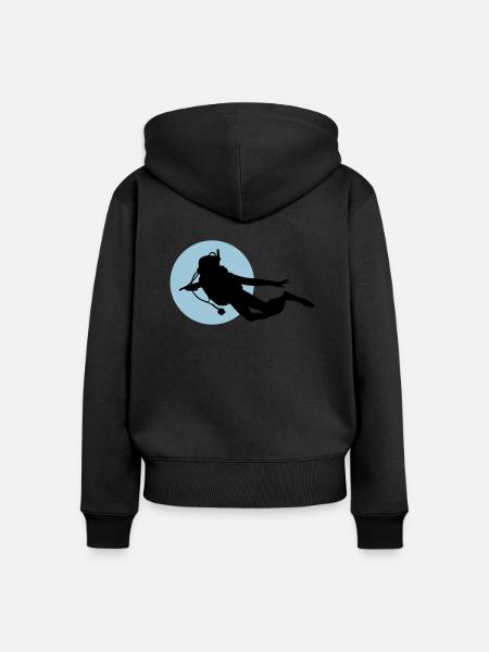 Diving - Frauen Premium Bio Zip Hoodie - Schwarz