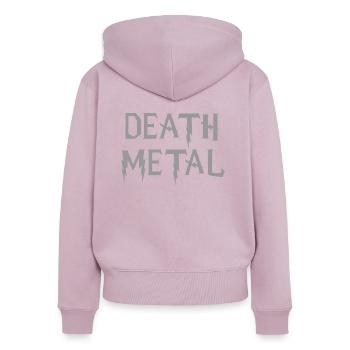 Death Metal - Sweat à capuche zippé Premium bio Femme - rose poudré - Dos - Julia (174cm)