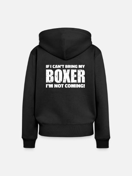 Boxer - Frauen Premium Bio Zip Hoodie - Schwarz