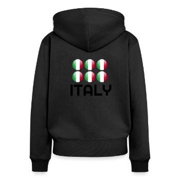 Italien, Italien Land, Italien Flagge, Italien Hoodies, - Frauen Premium Bio Zip Hoodie - Schwarz - Hinten - Julia (174cm)
