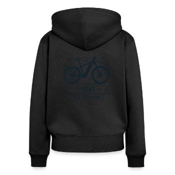 E-Bike Parce Je Vieux Vélo Vélo Sport - Sweat à capuche zippé Premium bio Femme - noir - Dos - Julia (174cm)