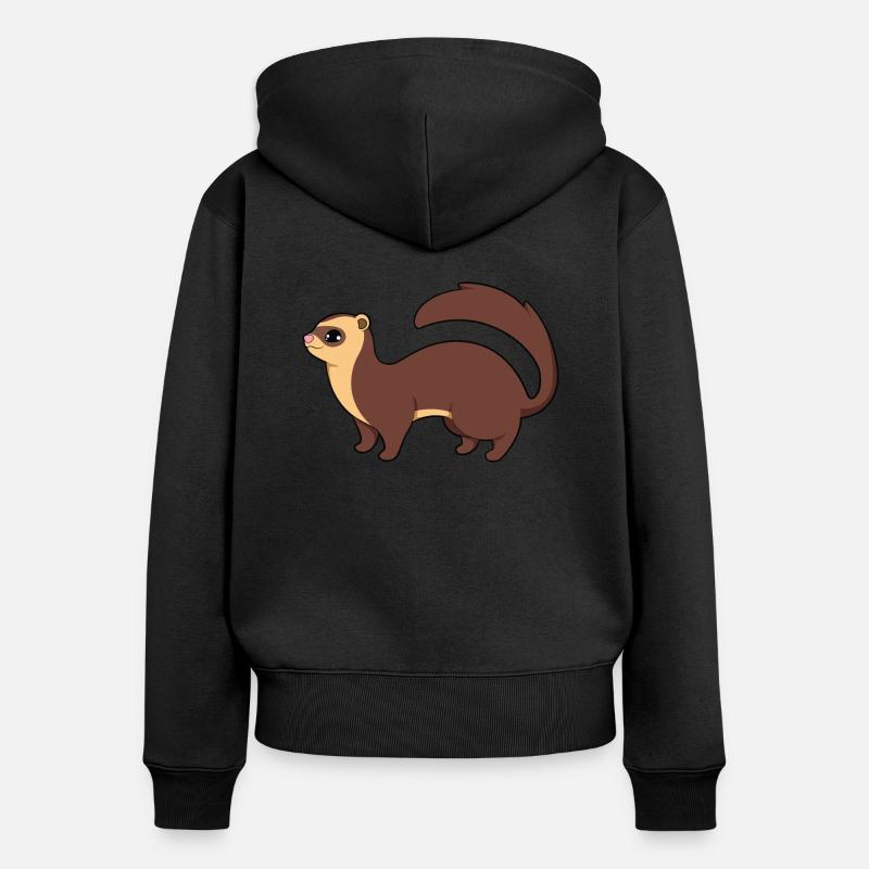 Furet - Sweat à capuche zippé Premium bio Femme - noir