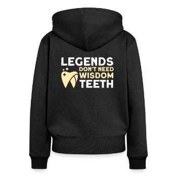 Wisdom Teeth Wisdom Tooth Patient Dentist - Women's Premium Organic Zip Hoodie - black - Back - Julia (174cm)