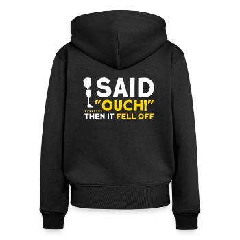 Handicap Amputee Amputation Prosthetic Leg - Women's Premium Organic Zip Hoodie - black - Back - Julia (174cm)