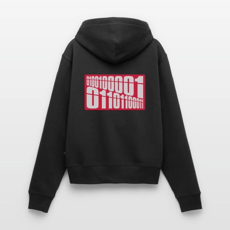 Langage de programme de code binaire Sweat à capuche zippé Premium bio Femme