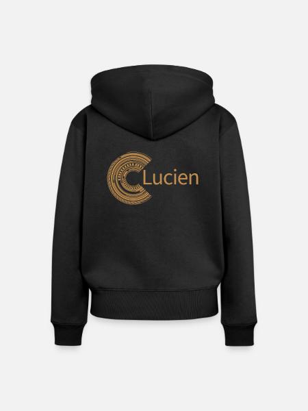 Für Lucien - Frauen Premium Bio Zip Hoodie - Schwarz