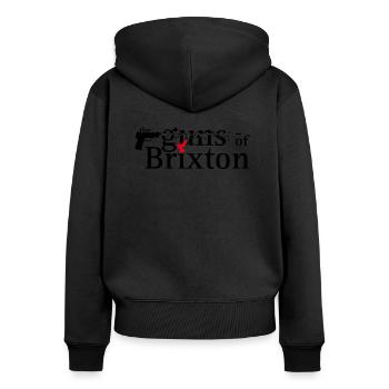 The guns of brixton - Frauen Premium Bio Zip Hoodie - Schwarz - Hinten - Julia (174cm)