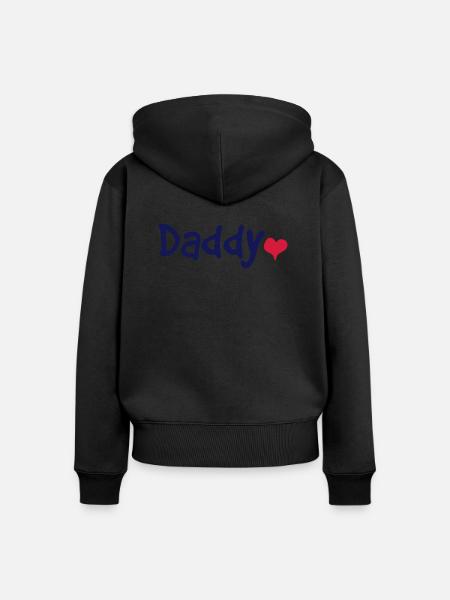 Vati mit Herz - Frauen Premium Bio Zip Hoodie - Schwarz