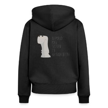 Weihnachtssocke Niemand mag Socken zu Weihnachten - Frauen Premium Bio Zip Hoodie - Schwarz - Hinten - Julia (174cm)