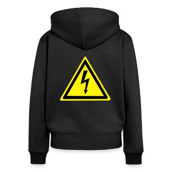 High voltage - Women's Premium Organic Zip Hoodie - black - Back - Julia (174cm)