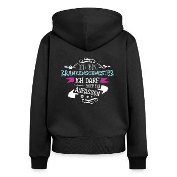 Nurse hospital ambulance paramedic - Women's Premium Organic Zip Hoodie - black - Back - Julia (174cm)