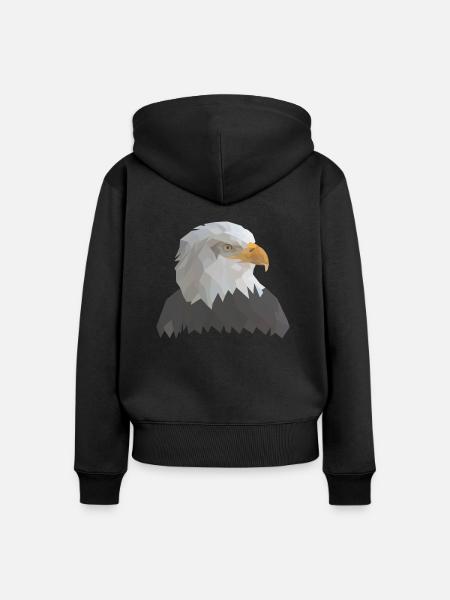 Adler - Frauen Premium Bio Zip Hoodie - Schwarz
