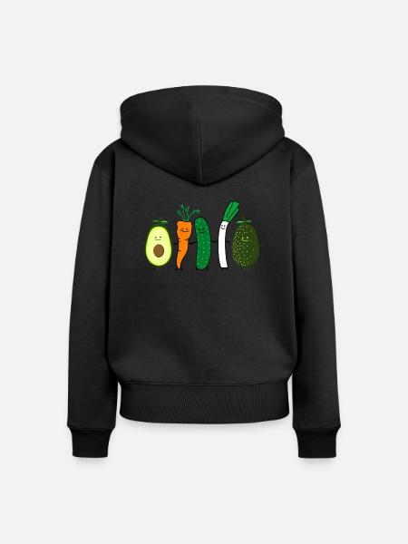Gemüsefreunde - Frauen Premium Bio Zip Hoodie - Schwarz