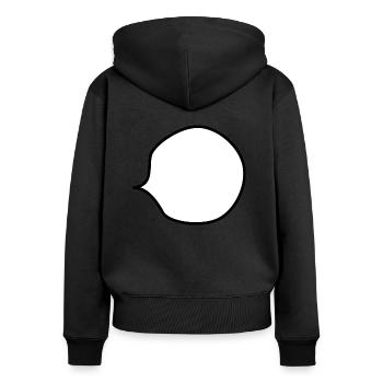 Speech bubble for own text - Women's Premium Organic Zip Hoodie - black - Back - Julia (174cm)