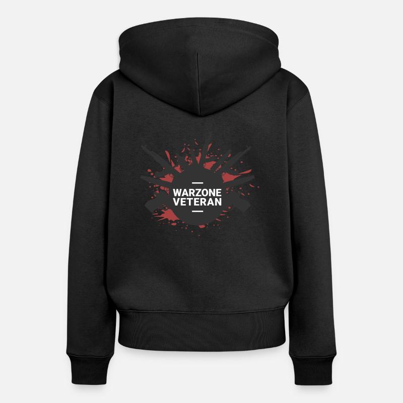 Warzone Vétéran COD - Sweat à capuche zippé Premium bio Femme - noir