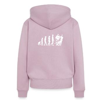 Policier policier policier - Sweat à capuche zippé Premium bio Femme - rose poudré - Dos - Julia (174cm)