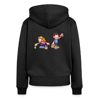 Enfants faisant une chasse aux œufs de Pâques - Sweat à capuche zippé Premium bio Femme - noir - Dos - Julia (174cm)