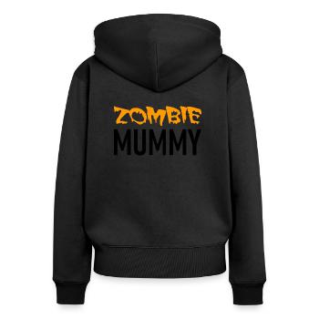 Zombie Mummy - Halloween - Kürbis - Hexe - Horror - Frauen Premium Bio Zip Hoodie - Schwarz - Hinten - Julia (174cm)