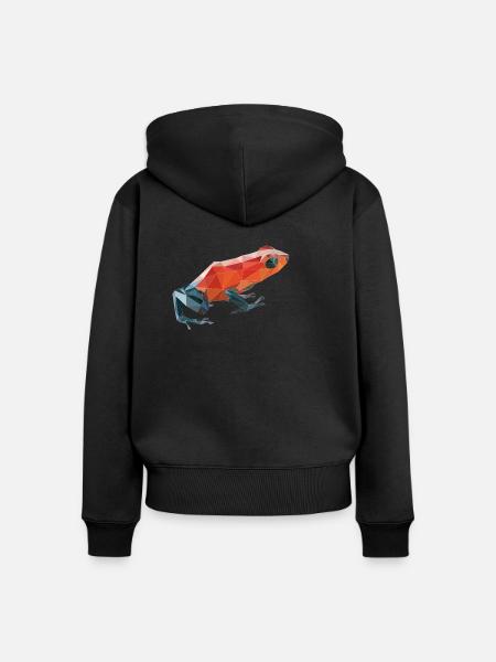 fig5_polygonpfeilgiftfrosch - Frauen Premium Bio Zip Hoodie - Schwarz