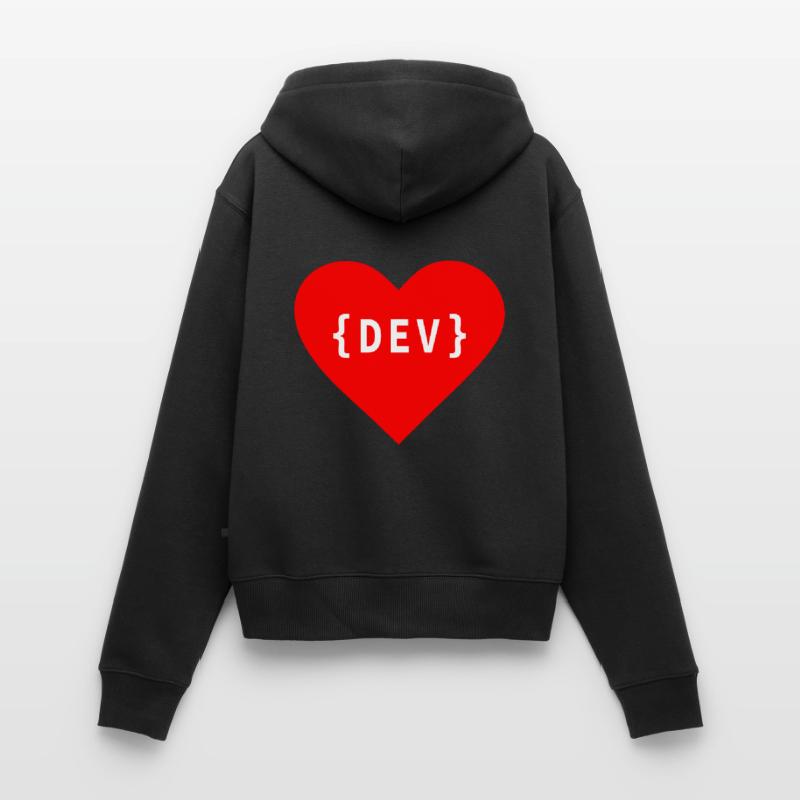 Software Developer, Liebe Code DEV Entwickler Tag Frauen Premium Bio Zip Hoodie